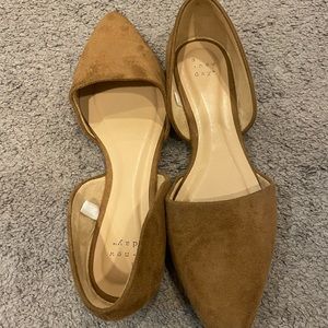 A New Day Tan Suede Flats 8.5